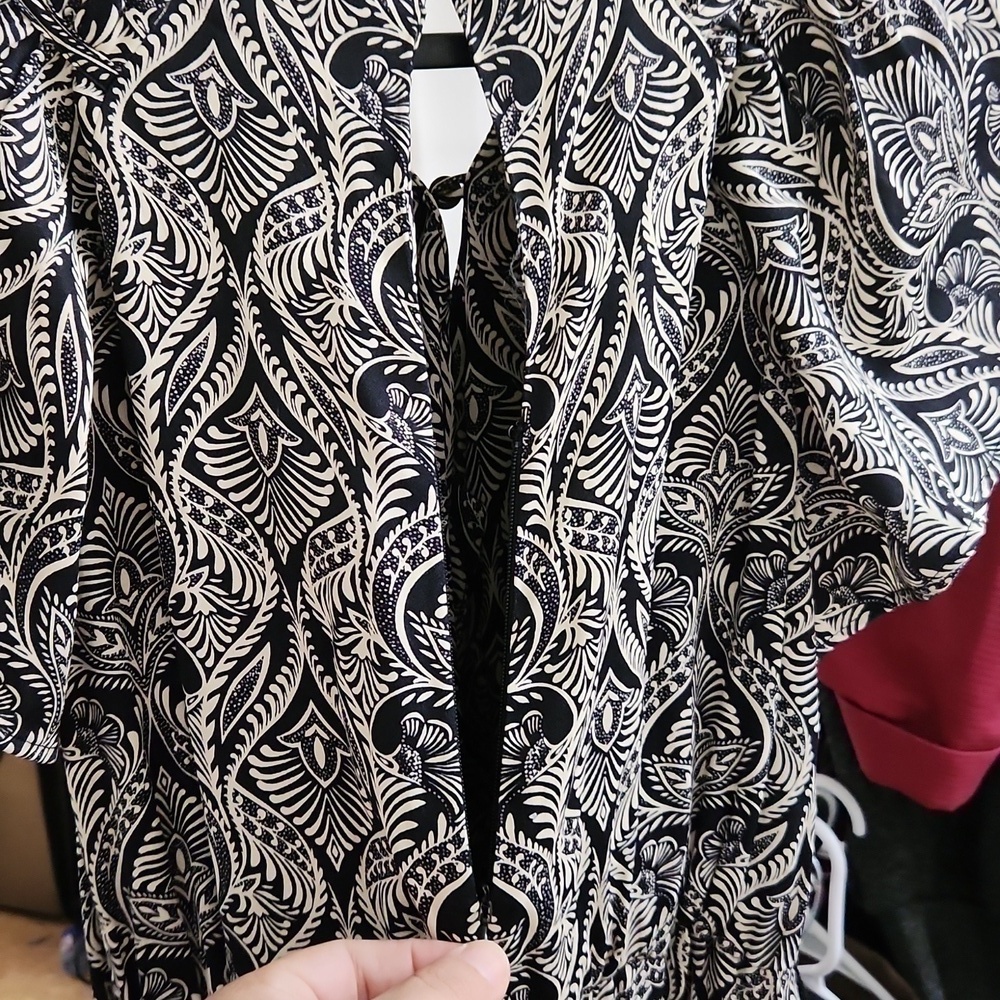 Anthropology Romper Size 4 Bohemian Lounge Paisley Fall Ruffle Sleeve - Picture 13 of 15